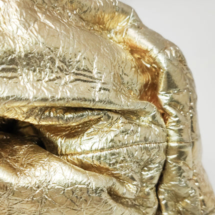 Bottega Veneta Pouch Large Metallic Gold Wrinkled Leather