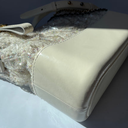 Chanel Gabrielle Hobo Medium White Tweed with PVC, 2018-2019