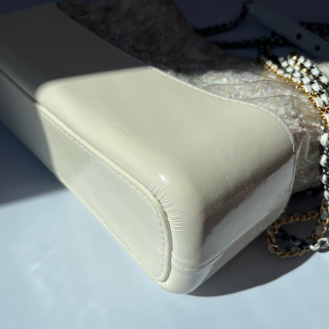 Chanel Gabrielle Hobo Medium White Tweed with PVC, 2018-2019
