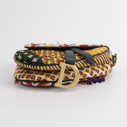 Dior Saddle Mini Multicolor Beaded Tassel Shoulder Bag 2018