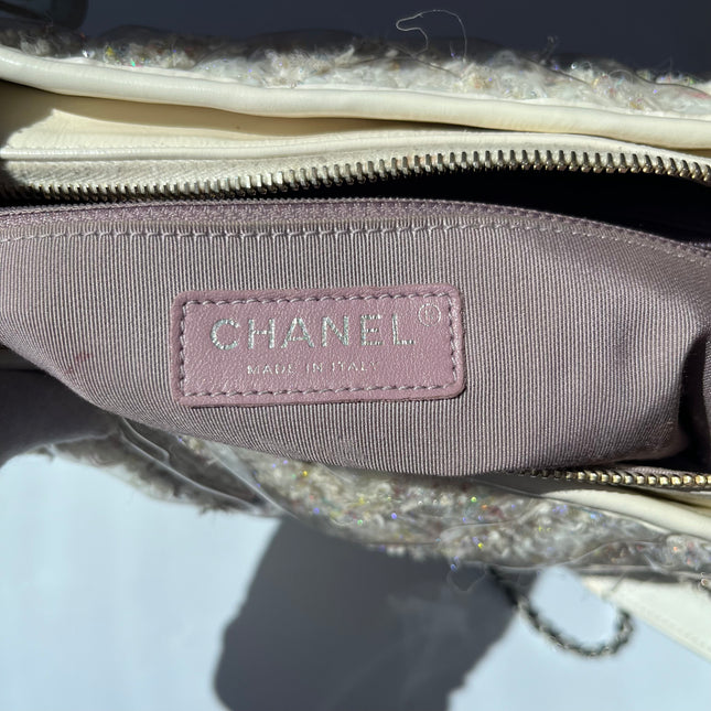 Chanel Gabrielle Hobo Medium White Tweed with PVC, 2018-2019