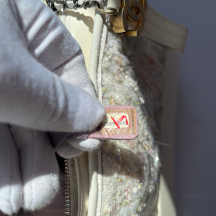 Chanel Gabrielle Hobo Medium White Tweed with PVC, 2018-2019