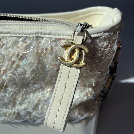 Chanel Gabrielle Hobo Medium White Tweed with PVC, 2018-2019