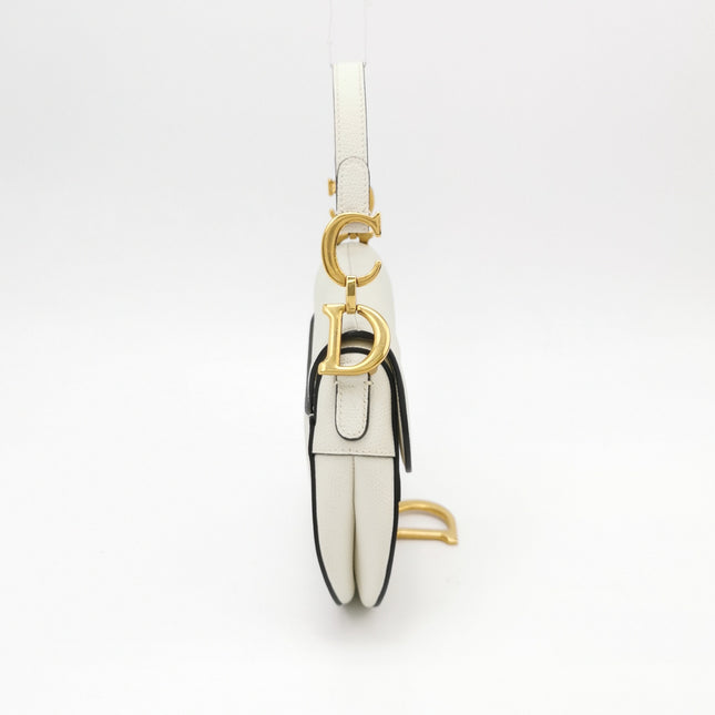 Dior Saddle bag white grain leather mini size