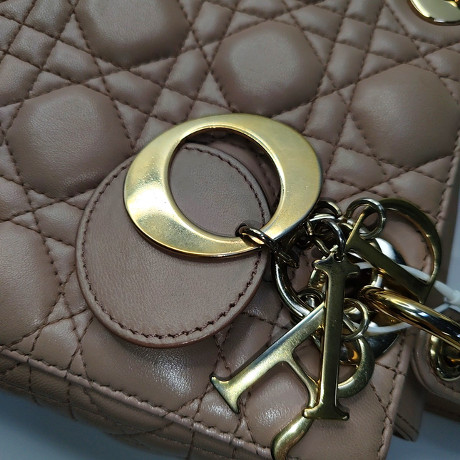 Lady Dior ABCdior Small Nude Pink Cannage Lambskin Handbag No Strap