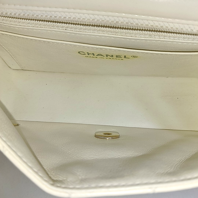 Sold Chanel Classic Flap Rectangular Mini White Lambskin Silver Hardware, 2017