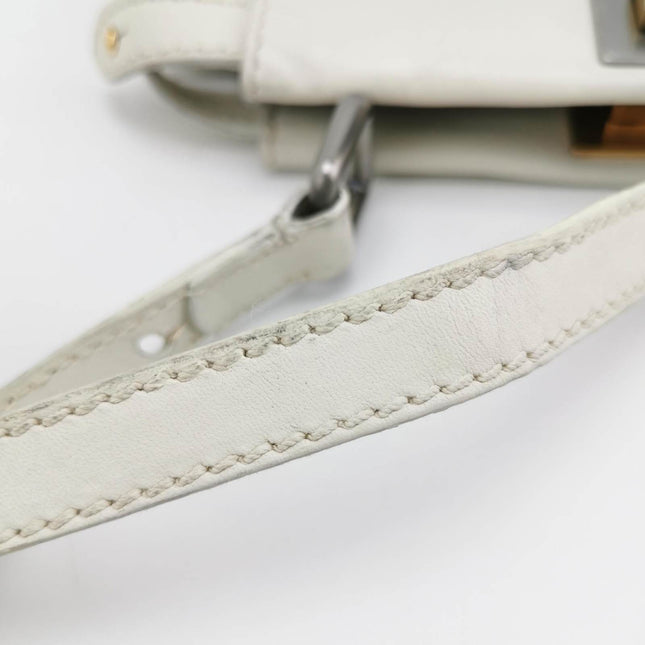 Fendi Peekaboo Mini White Leather Corssbody Bag