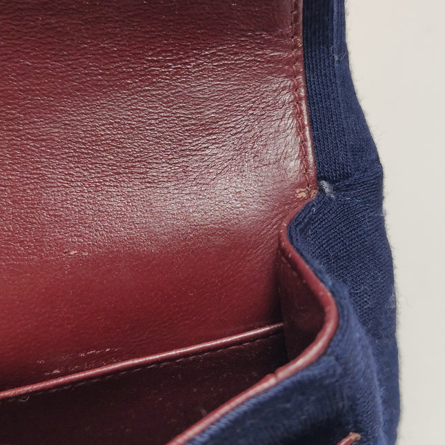 Chanel Classic Flap Small Vintage Navy Fabric 24k Gold Hardware Linked Chain Strap