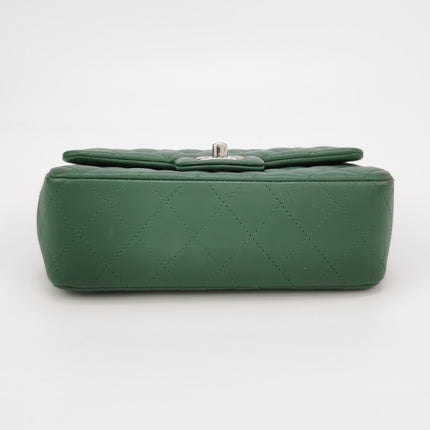 Chanel Classic Flap Mini 2019 Green Lambskin Leather Silver Hardware