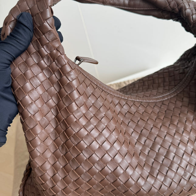 Bottega Veneta Hobo Bag Large Milk Chocolate Brown Lambskin leather 47cm