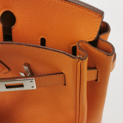 Hermes Birkin 25 Orange H 93 Epsom Leather Palladium Hardware