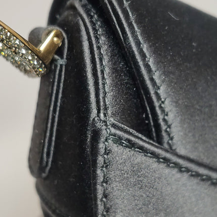 Dior Saddle Mini Silk Handbag Black with crystals