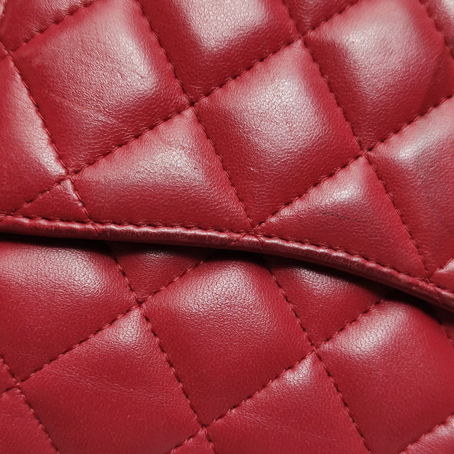 Chanel Classic Flap Mini Square Red Lambskin Leather Gold Hardware