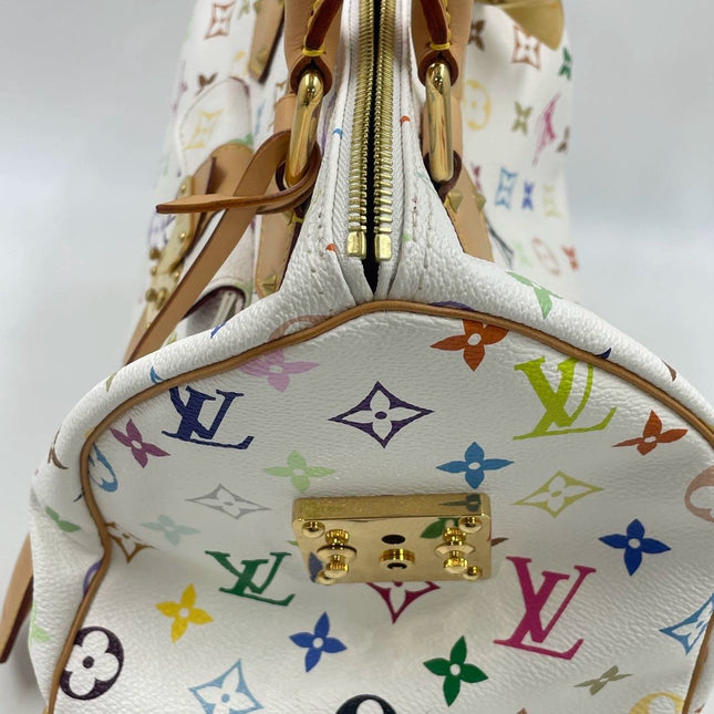 Louis Vuitton x Takashi Murakami Speedy 30 Lock White Multicolor