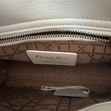 Lady Dior Mini White Lambskin Leather Silver HW Chain Strap 2018