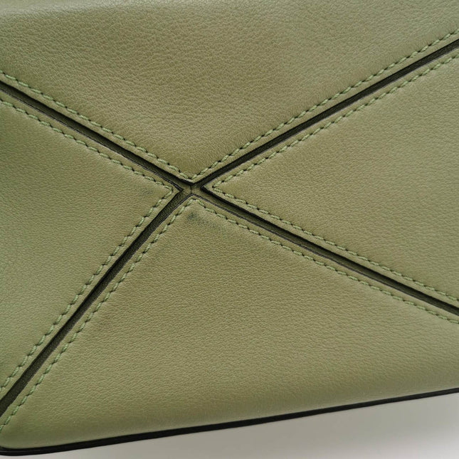 Sold Loewe Puzzle Mini Green Calfskin Leather Crossbody Bag
