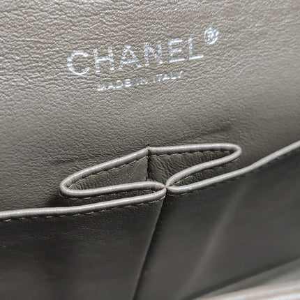Chanel Classic Flap Jumbo 2012 Coffee Brown Caviar Leather Double Flap Silver Hardware