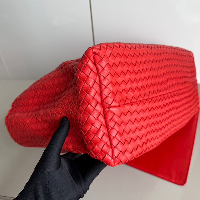 Bottega Veneta Cabat Large Intreccio Red Leather 40cm