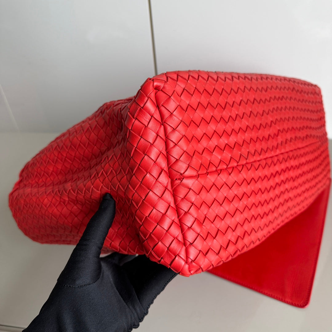 Bottega Veneta Cabat Large Intreccio Red Leather 40cm