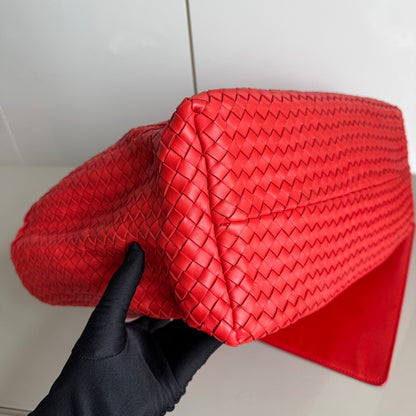 Bottega Veneta Cabat Large Intreccio Red Leather 40cm