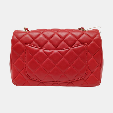 Chanel Classic Flap Mini 2020 Red Lambskin Leather Gold Hardware