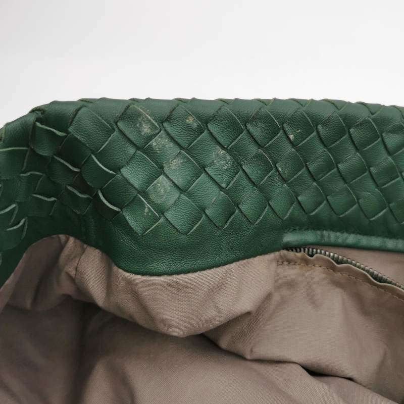 Bottega Veneta Roma Tote Intrecciato Lambskin Leather Dark Green 40cm