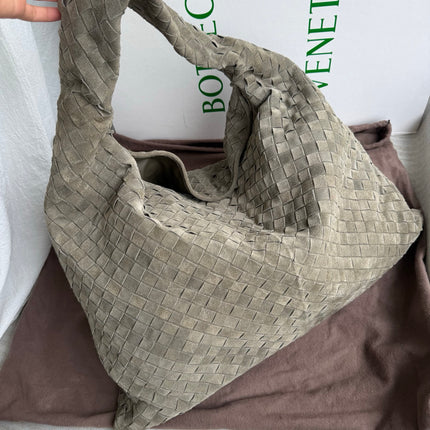 Bottega Veneta Hop Large Grey Suede Leather Hobo Bag 54cm