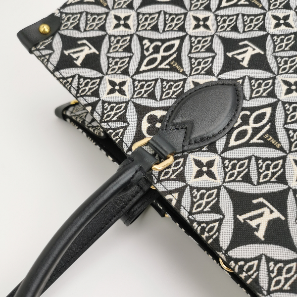 Sold Louis Vuitton OnTheGo Since 1854 Grey Jacquard and Black Cowhide Leather Multicolor GM Tote Bag