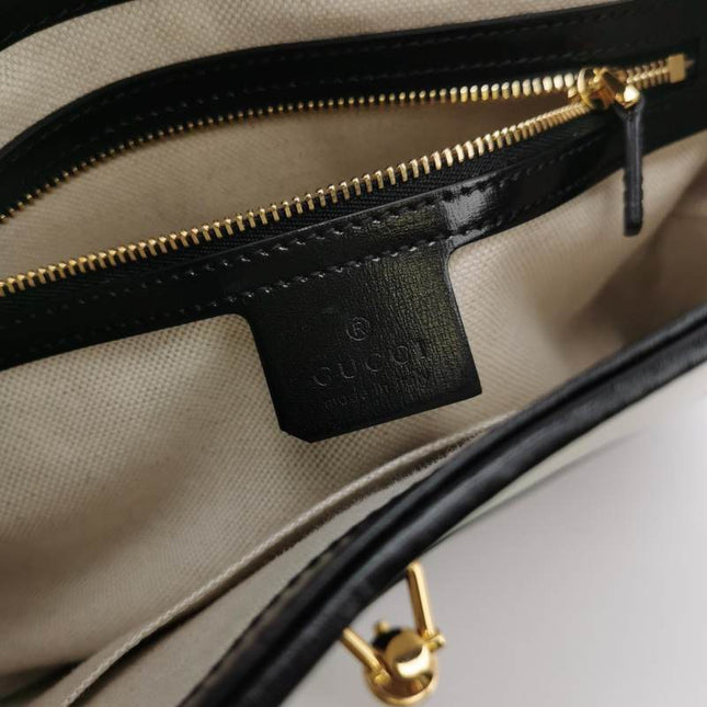 Sold Gucci Jackie 1961 Black & White Leather Bag Small