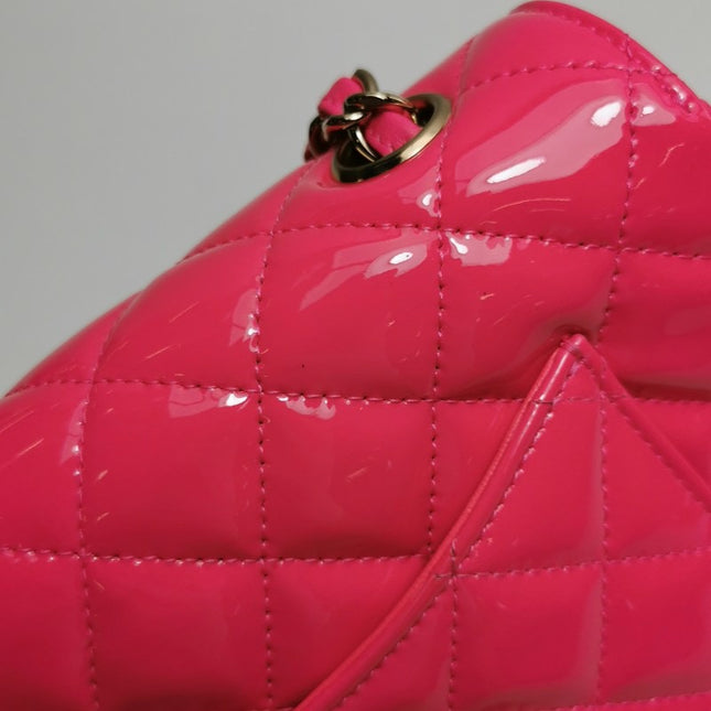 Sold Chanel Classic Flap Rectangular Mini Pink Patent Leather Gold-tone Hardware, 2019