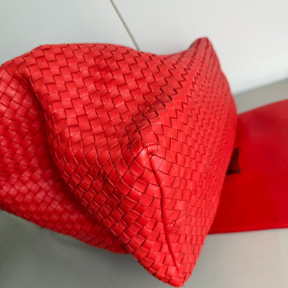 Bottega Veneta Cabat Large Intreccio Red Leather 40cm