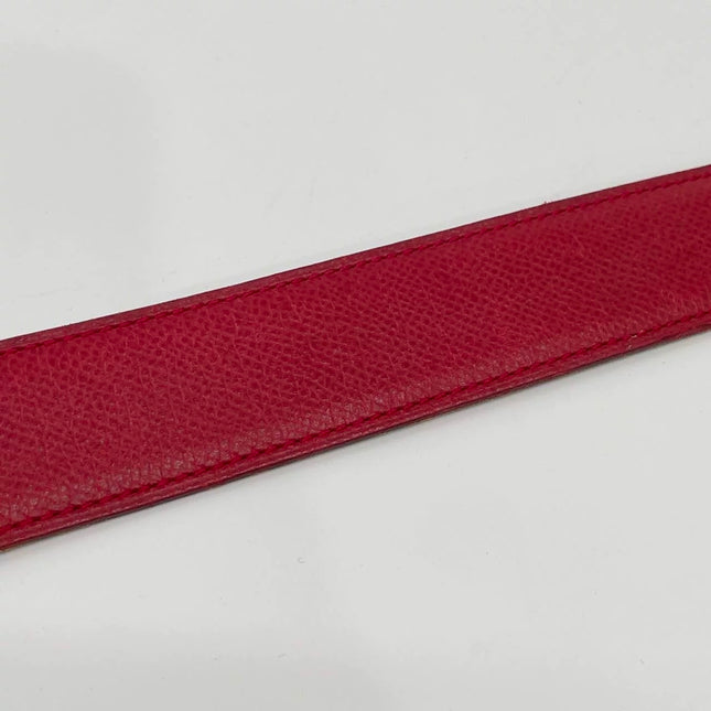 Hermès Constance H Belt Red and Gold Clemence Leather Size 70