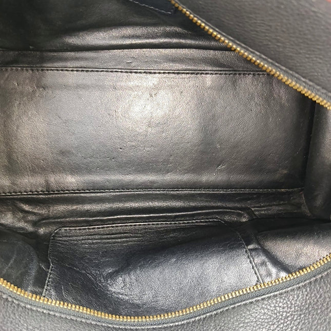 Loewe Amazona 29 Tricolor Black Burgundy Brown Leather Top Handle Bag