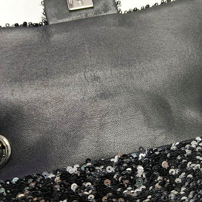 Chanel Mini Flap Bag Mini Black Glitter Sequins