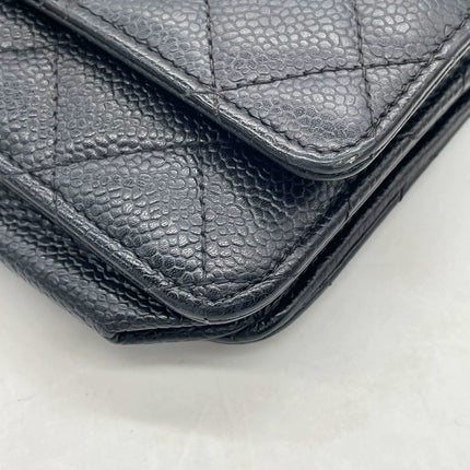 Chanel Wallet on Chain Classic Flap Black Caviar Leather Gold Hardware 2018-19