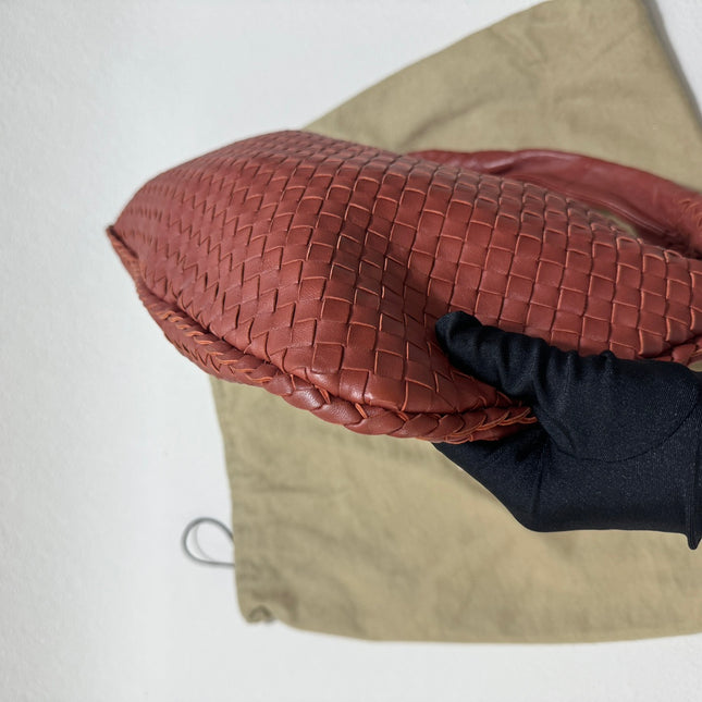 Sold Bottega Veneta Veneta Hobo Small Burgundy 40cm Lambskin Leather