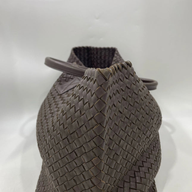 Bottega Veneta Cabat Tote Intreccio Leather Dark Chocolate Brown 40cm