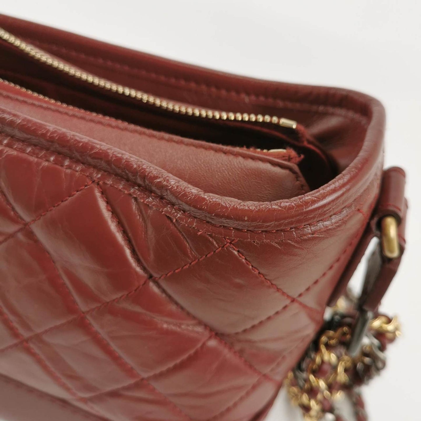Chanel Gabrielle Hobo 2018 Burgundy Leather Small Crossbody Bag