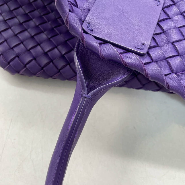 Bottega Veneta Cabat Large Intreccio Leather Tote Bag Purple with Pouch 40cm