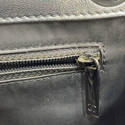 Sold Chanel Ice Cube Chocolate Bar Classic Flap Metallic Silver PVC with Leather