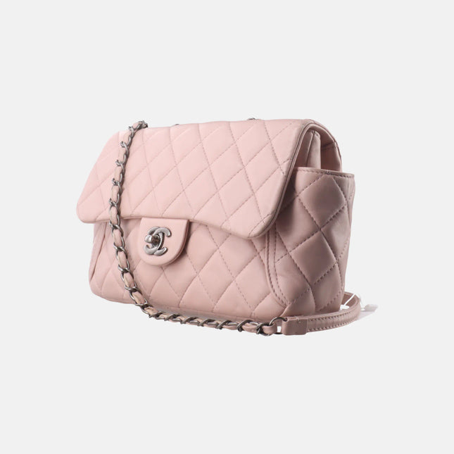 Sold Chanel Classic Flap 2014-2015 Pink Lambskin Leather Medium Shoulder Bag