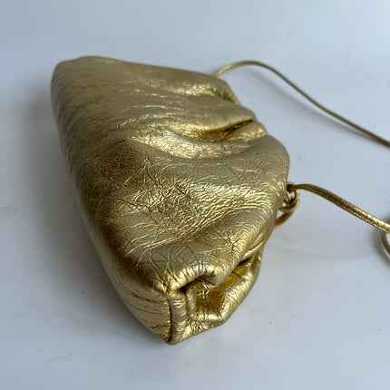 Bottega Veneta Pouch Mini Gold Lambskin Leather Crossbody Bag