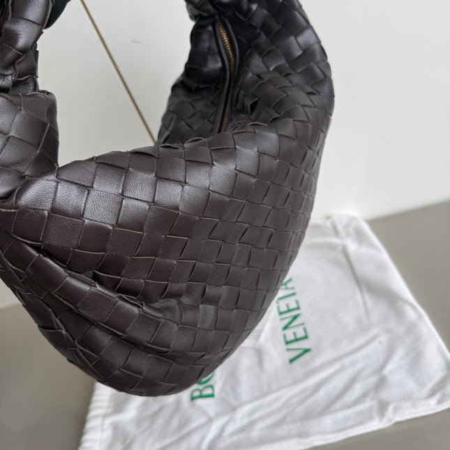 Bottega Veneta Teen Jodie Fondant Dark Chocolate Brown Leather