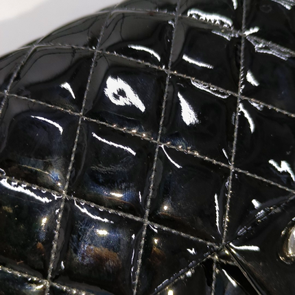 Chanel Classic Flap Medium Black Patent Leather Silver HW, 2010-2011