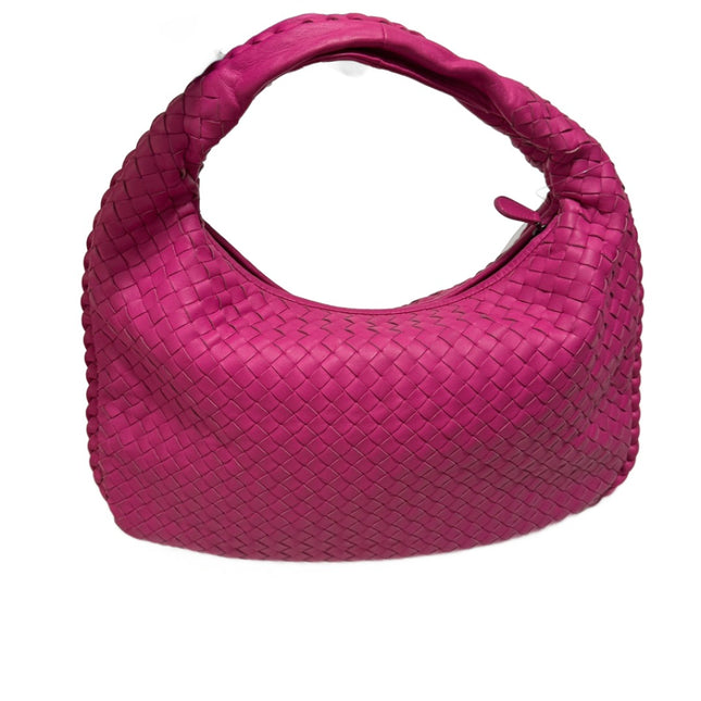 Bottega Veneta Veneta Hobo Medium Fuchsia Intrecciato Leather Bag 40cm-Luxbags