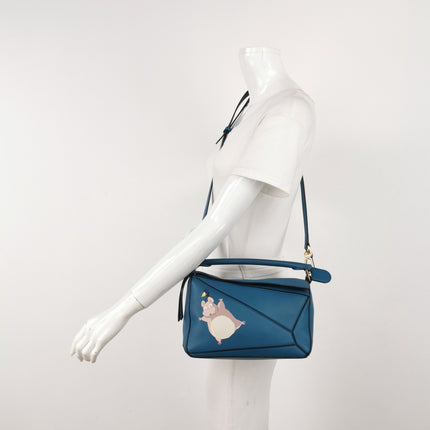 Loewe x Spirited Away Studio Ghibli Collection Puzzle Small Blue Crossbody Bag