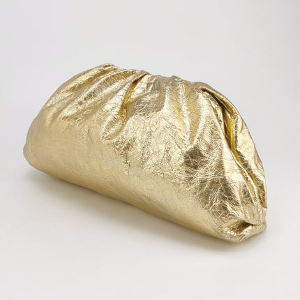 Bottega Veneta Pouch Large Metallic Gold Wrinkled Leather