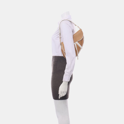 Dior Saddle Vintage Brown Leather and Silk Interior Shoulder Bag