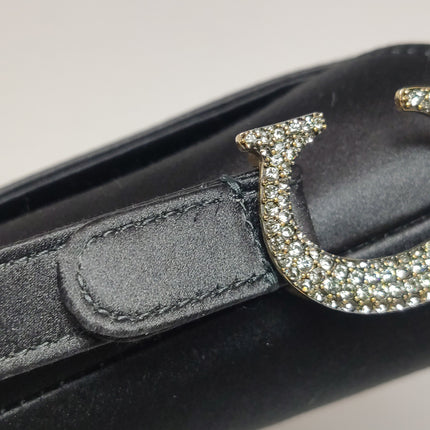 Dior Saddle Mini Silk Handbag Black with crystals