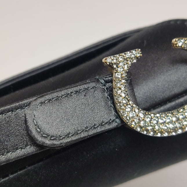 Dior Saddle Mini Silk Handbag Black with crystals